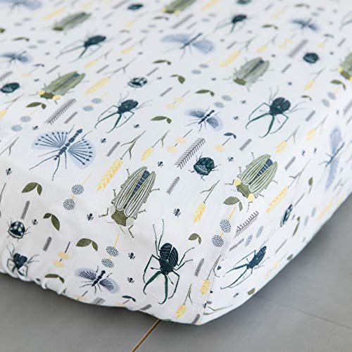 Graced Soft Luxuries 100% Cotton Fitted Crib Sheet for Standard Crib and Toddler Mattresses, for Baby Boys and Girls (Busy Bugs)