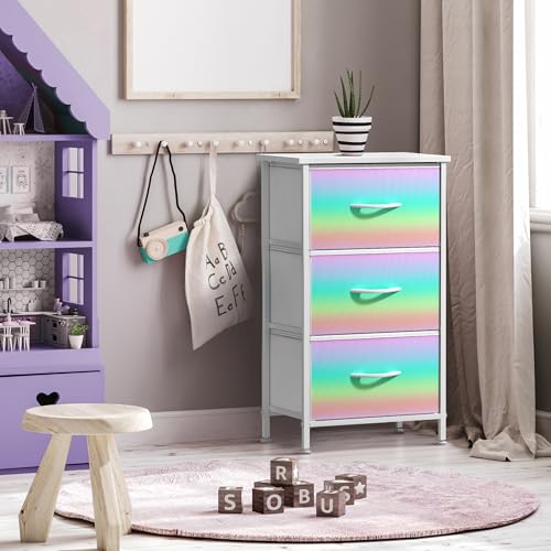 Sorbus Kids Nightstand, Fabric Drawers (Colorful, 3 Drawer) - image 6