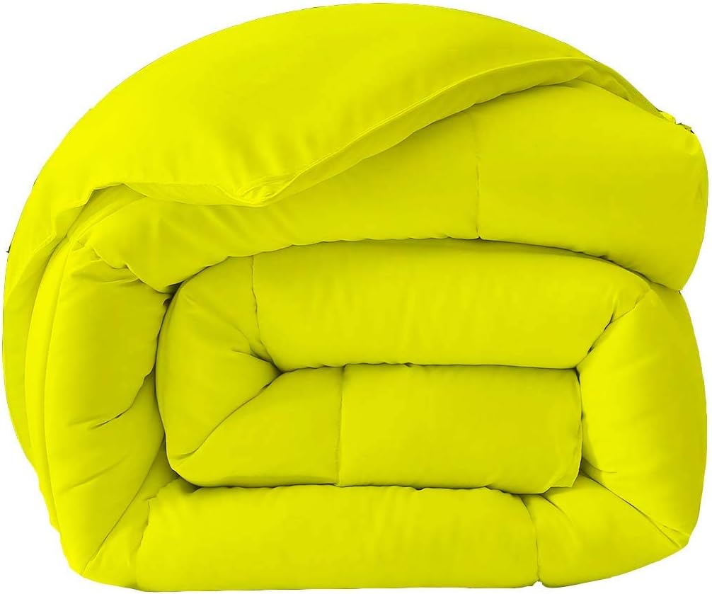 1-Piece Cotton Egytian Hotel Quality Comforter, 1000-Thread Count for 600-GSM Comforter(88x88) Inch, Queen Size, Yellow