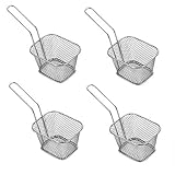 Mini Cestas de chips de cocina Freidora de acero inoxidable para servir comida Presentación cesta (4 piezas)