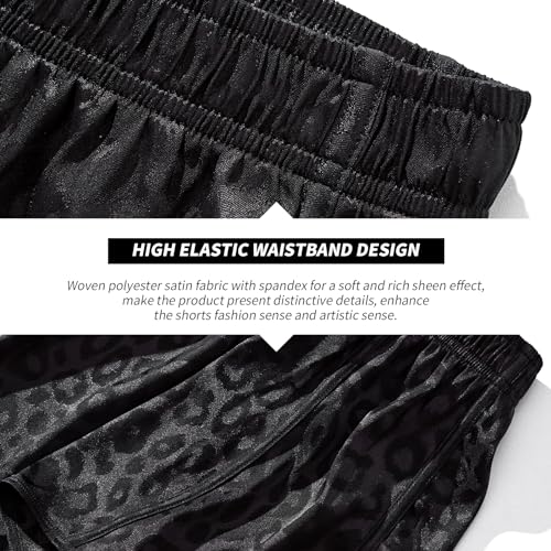 Men's 3 inch Satin Boxers Silk Satin Sleep Lounge Shorts Pajamas Bottom4