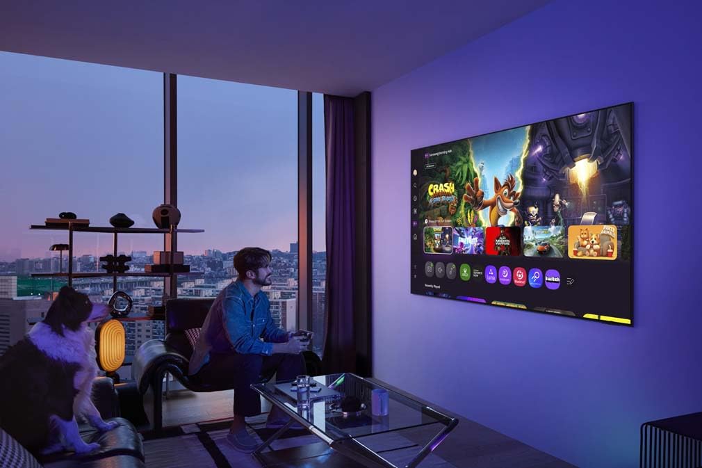 Samsung OLED 4K S91F 77 Zoll (195 cm), UHD Fernseher, NQ4 AI Gen3 Prozessor, OLED HDR+, 4K Upscaling Pro, Dolby Atmos, Gaming Hub, Motion Xcelerator 144Hz, Samsung Vision AI Smart TV