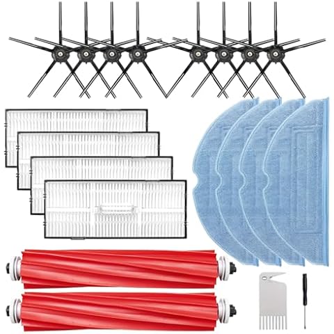 S7 Replacement Parts Compatible with Roborock S7 S7+ S7 MaxV, S7 MaxV Plus T7S T7 plus T7S plus Robot Vacuum Accessories Kit, 2 Roller Brush, 4 Filter, 8 Side Brush, 4 Mop Cloth Cover