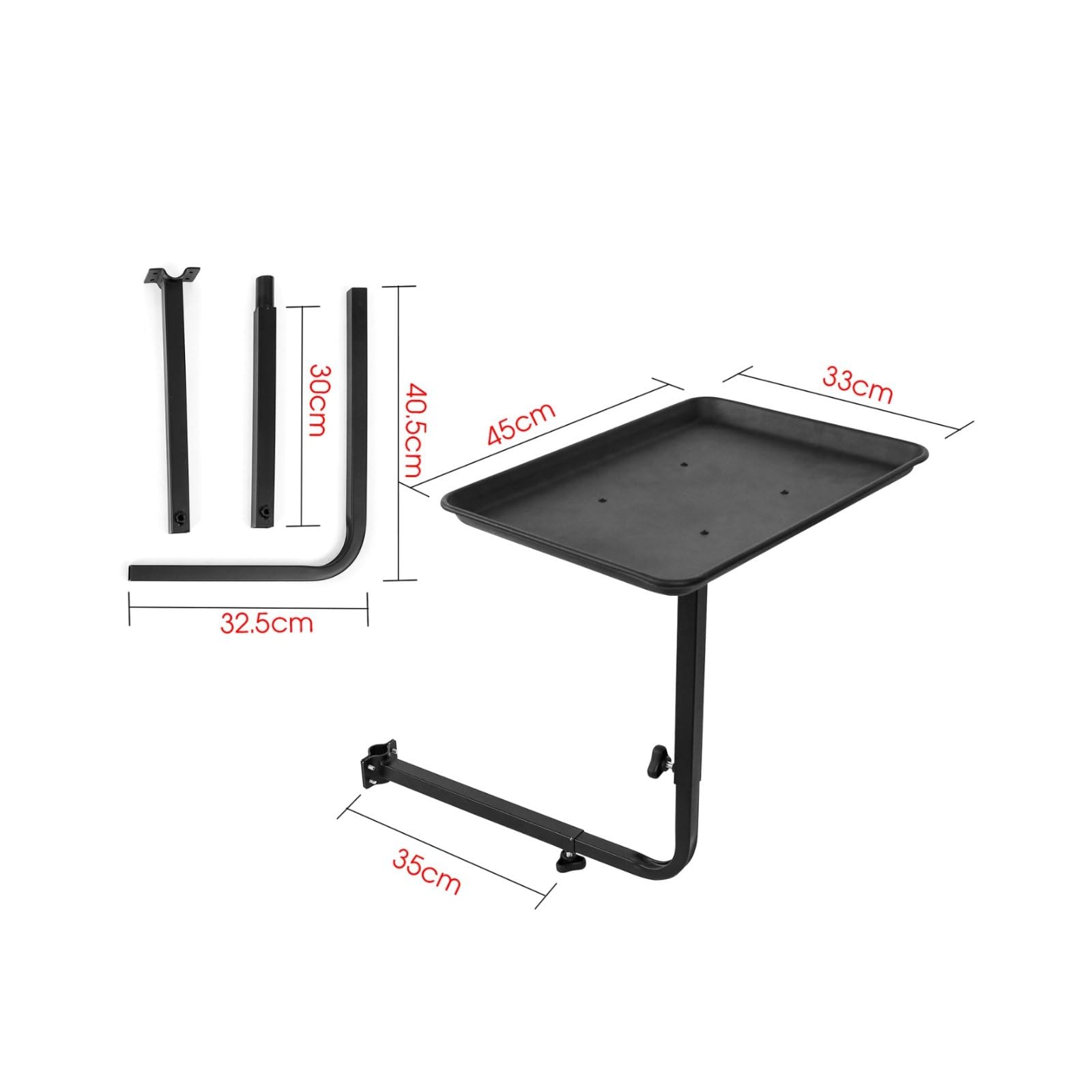 rockible Plateau de Salon de Coiffure Facile à Installer Tablette Latérale Chaise Stable pour Coiffeurs