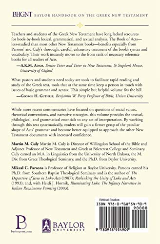 Acts: a Handbook on the Greek Text