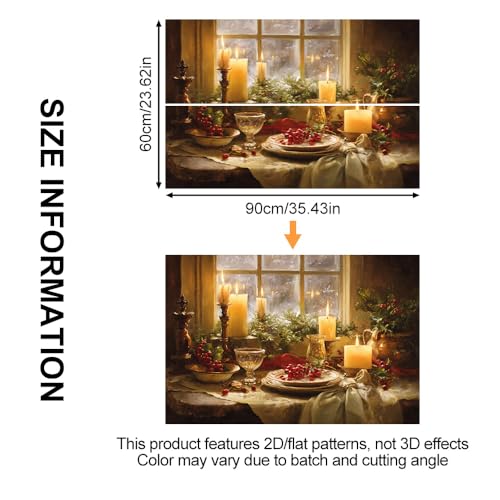 Image of Candle Dining Table Backsplash Peel and Stick, 35.4x23.6 in