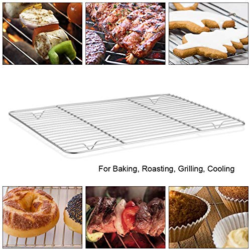 P&P Chef Cooling Rack Set For Baking Cooking Roasting Oven Use, 4-Piece Stainless Steel Grill Racks, Fit Various Size Cookie Sheets - Oven & Dishwasher Safe #TOP2