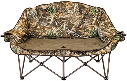 Kuma Outdoor Gear Bear Buddy/Double Chair with Carry Bag, Ultimate Portable Luxury Outdoor Double Camping Chair for Glamping, Sports & Outdoor Adventures (Realtree)
