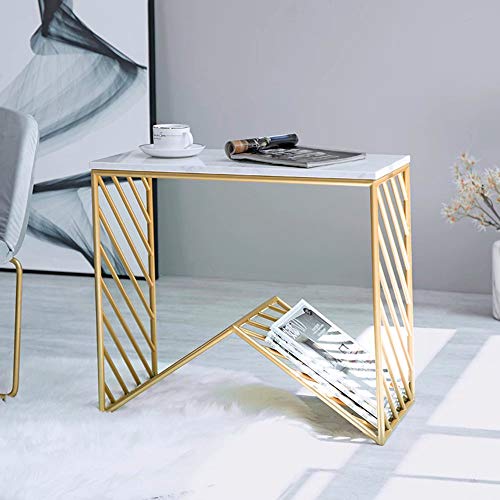 Mesa de centro sofá mármol SENSEN estante sala de estar dormitorio 58 cm 4