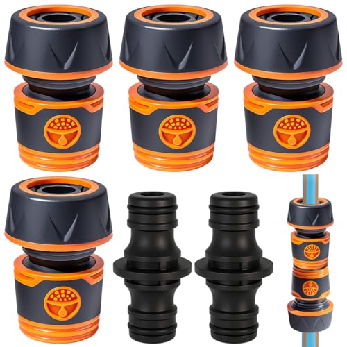 4 Pièces Raccord Tuyau d'Arrosage 19mm, Connecteur Tuyau Arrosage 3/4, Prévention des Fuites Raccord Rapide Tuyau Arrosage pour Etendre Jardin Irrigation...