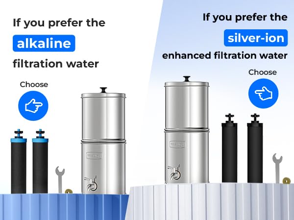 Image of Waterdrop TK-AD-FS Alkaline Gravity Water Filter System, Increase PH, Reduces Fluoride and Chlorine, with 4 Filters and Metal Spigot for Home, Camping, Travel, Emergencies, 2.25G