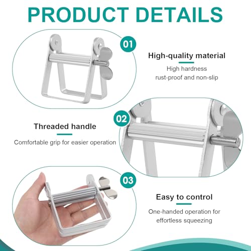 Wafuesh Presse-Tube pour Dentifrice et Cosmétiques - Distributeur Multifonction en Alliage d’Aluminium, Réducteur de Gaspillage pour Dentifrice, Crèmes, Gels, Fondations et Peintures – vue 4