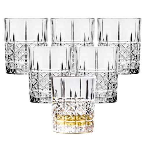 binsakao Whiskey Glasses - Premium 11.5 OZ Scotch Glasses Set of 6 - Old Fashioned Whiskey Glasses - Scotch Bourbon Whiskey Tumblers - Bar Glassware for Bourbon Rum