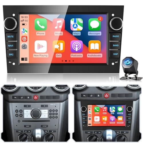 Radio de Coche Android para Opel Corsa D, Astra H, Zafira B, Meriva A/B, Vivaro, Combo, Tigra TwinTop, CarPlay Android Auto inalámbrico, GPS, DSP, WiFi, Plug & Play + Cámara Trasera