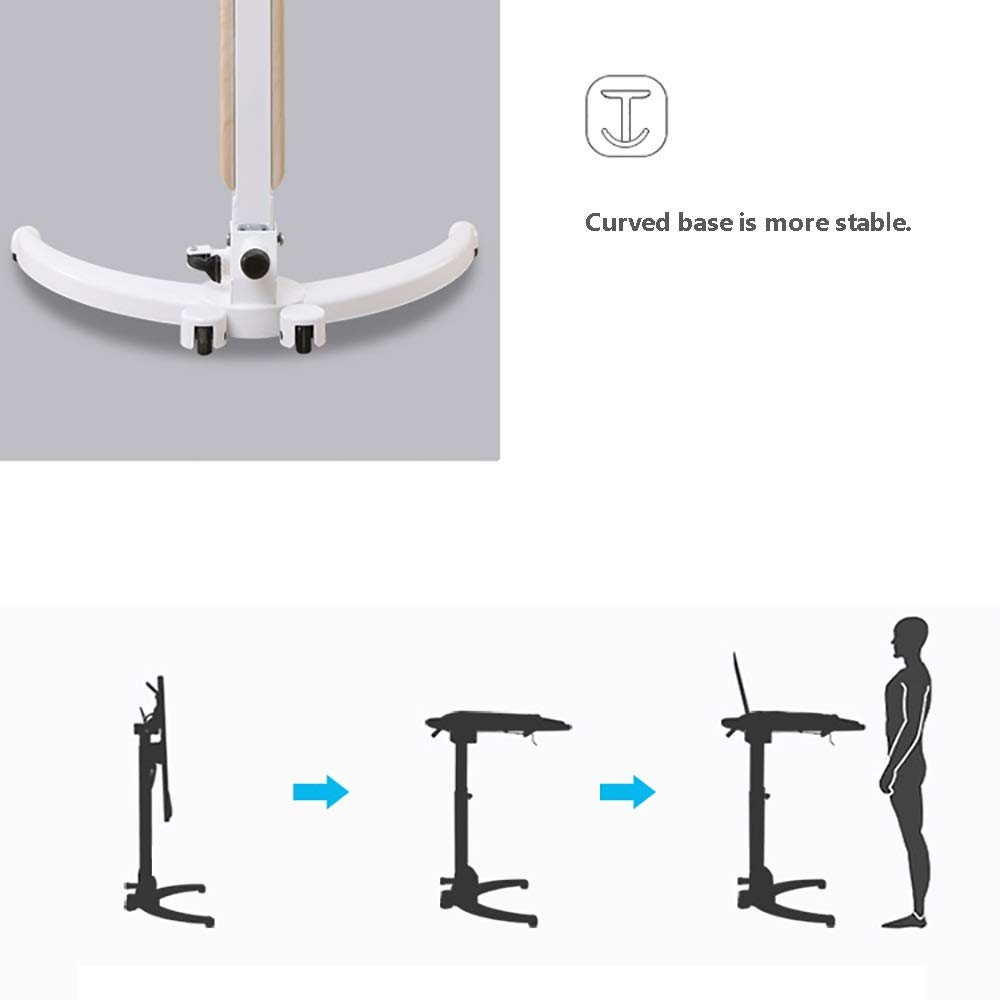Podium Mobile Pliable à Hauteur réglable avec Cadre en Acier pour Discours Scolaire, Entreprise, Restaurant, Mariage (Couleur : Blanc, Taille : 110 x 40 x 70 cm)