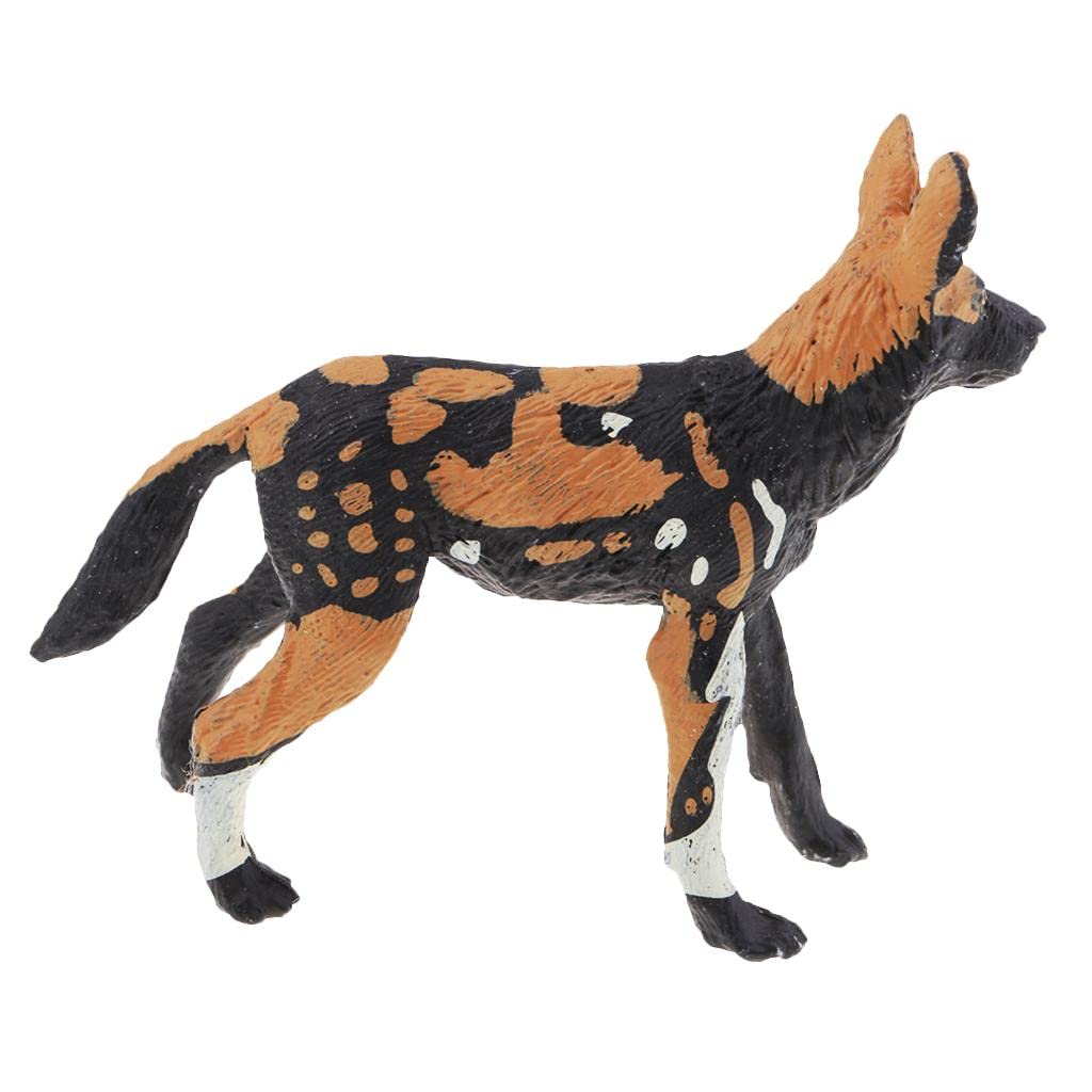 RCULWPLP Figure Ornament Realistic Wildlife Animals Action Figure Animal Friendly Material Suitable for Children Learning Shown, African Wild Dog