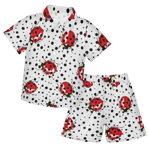 Image of Sunflower Floral Yellow Black Short Sleeve Hawaiian Button Down Shirts and Short Sets for Boys Toddler Summer Outfits