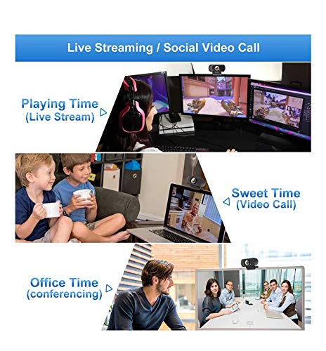 1080p webcam met microfoon, Full HD 1080p / 30fps videogesprekken, heldere stereo-audio, voor desktop-pc, MAC, laptop… - Image 4