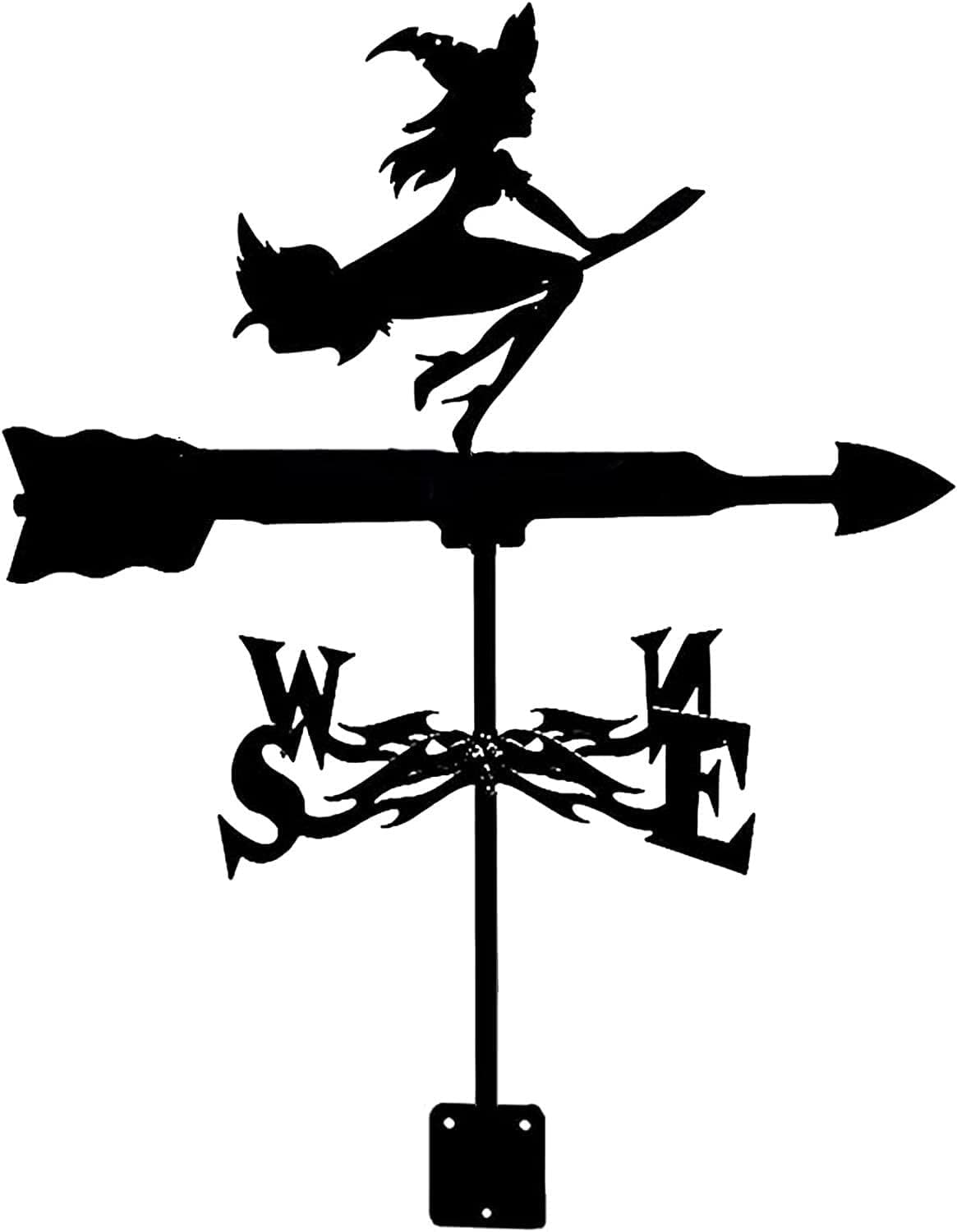 Klonwg L Meta Weather Vane, Stainless Stee Weathervane With Roof Mount, Garden Decor For Outdoor Farm Garden Gazebo