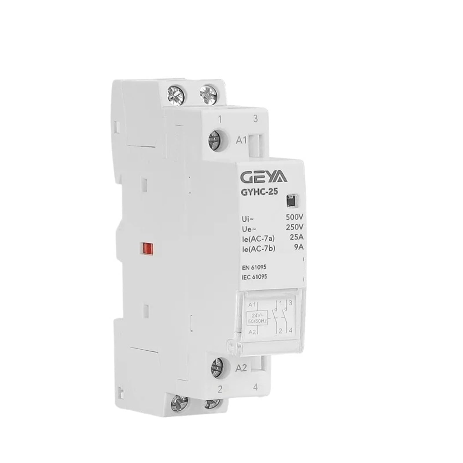 Contactor doméstico modular AC24V 48V 110V 220V 2P 25A 2NC 2NO 1NO1NC 50/60Hz(2P 25A 2NO AC24V)