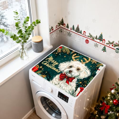 Image of Nuxovilar Non-slip Washer & Dryer Protector, 23.62 inchx19.68 inch Dust-proof Washing Machine Mat, Diatom Mud Polyester Dryer Top Pad for Laundry Room (YLU08563, 1Pcs)