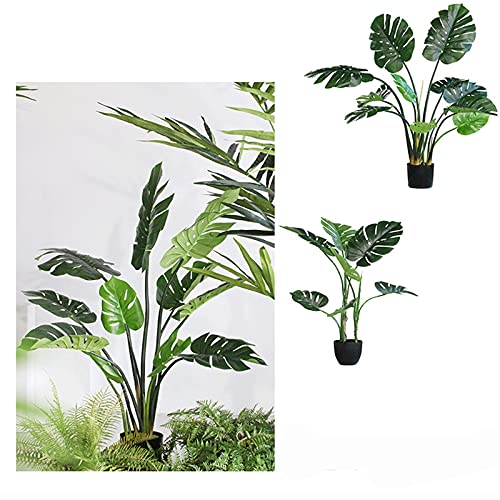 Faux tropical Monstera tree avec fausses feuilles de tortue pour déco intérieure