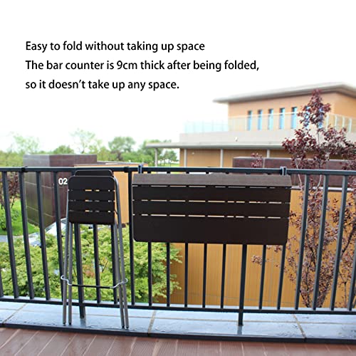 Mesa de balcón plegable en aluminio resistente con altura ajustable 4