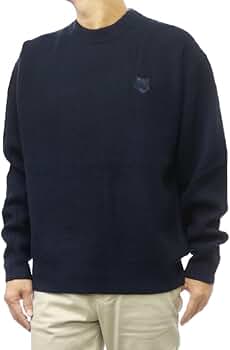 メゾンキツネ ネイビー リブ編みセーター 長袖 メゾンキツネ MAISON KITSUNE メゾンキツネ MAISON KITSUNE