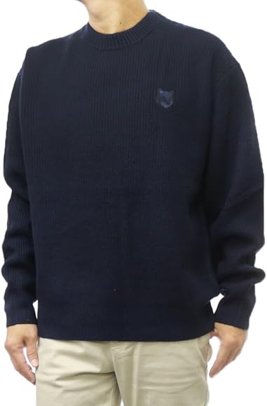 メゾンキツネニットフォックスヘッド金糸イタリア製紺クリーニング済