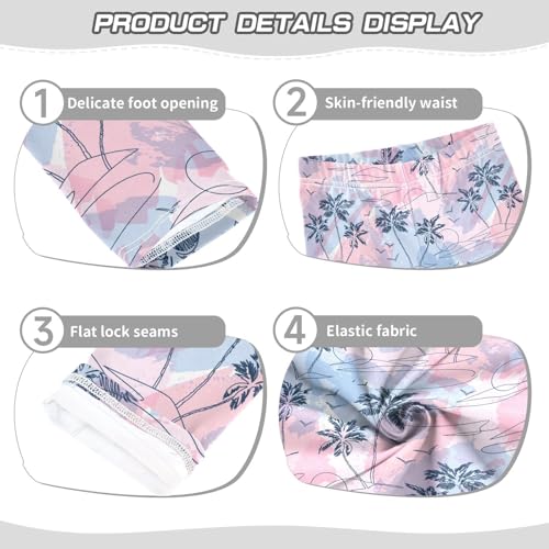 Tropical Island Girls Leggings,Workout Leggings for Girls Toddler Athletic Leggings Size for 3-10T3