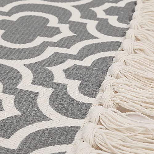 U'Artlines Tappeto geometrico in cotone con nappe