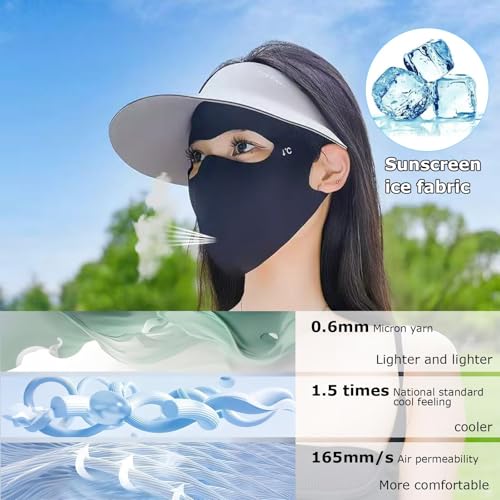 Image of 3-4 PCS Face Cover for Women, Full Face Mask for Sun Protection During Outdoor Activities, Breathable Ice Silk Fabric for All-Day Comfort