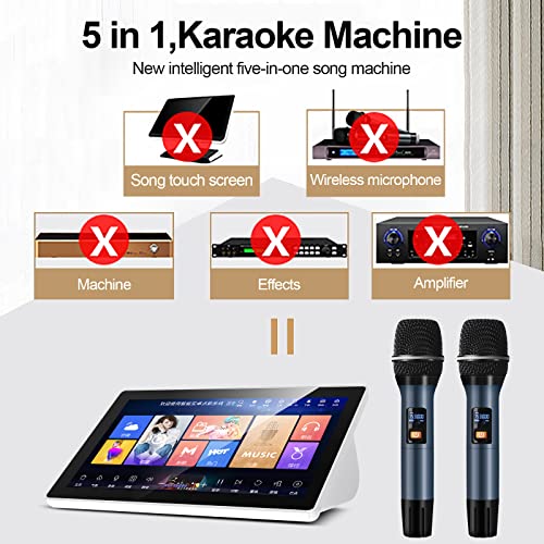 Blume 18.5” 5 In 1 Chinese Karaoke Machine, 4K Led Touch Screen, Bluetooth & App Control Karaoke Singing Player With Reverb 2 Wireless Mic, Youtube Movie Online Update (4T) #TOP1