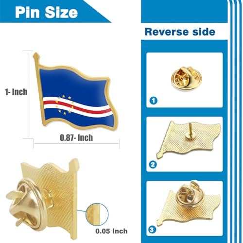 Image of 12 /24 /50 /100Pcs Cape Verde Flag Lapel Pins Bulk - Metal Republic of Cape Verde National Lapel Pin
