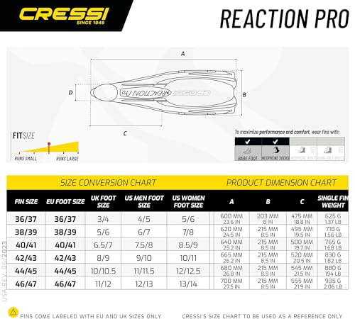 Cressi Reaction Pro, Blue, US Man 8.5/9.5, US Lady 9.5/10.5, EU 40/41 by Cressi - Image 4