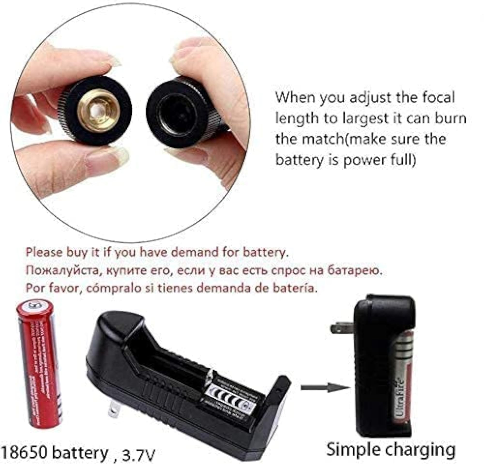 High Power Laser Pointer Pen - Rechargeable Handheld Light