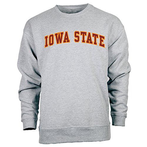 Ouray Sportswear NCAA Iowa State Cyclones Legacy DLX Crew Hoodie, Small, Premium Heather