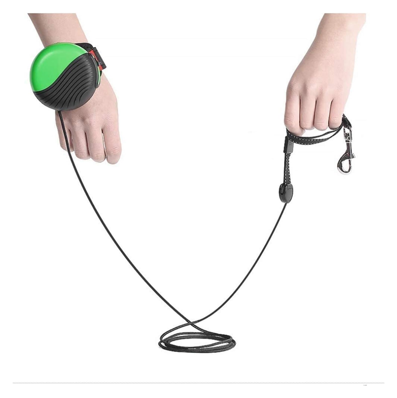 Guinzaglio for Cani Retrattile A Mani Libere, Cinturino da Polso da 10 Piedi Guinzaglio A Mani Libere Guinzaglio for Cani Allungabile Guinzaglio for Cani Fino A 55 Libbre (Color : Green)