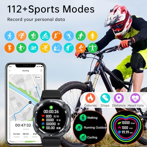 Smart Watch for Men Fitness Tracker: Bluetooth Make Answer Call Digital Mens Watches Waterproof Running Smartwatch for Android Phones iPhone Samsung Compatible Sleep Heart Rate Monitor Step Pedometer - Image 4