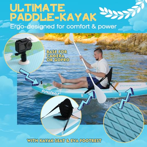 Image of FunWater Stand Up Paddle Board Ultra-Light Inflatable Paddleboard with SUP Accessories for Adults & Youth of All Skill Levels (Blue Dove)