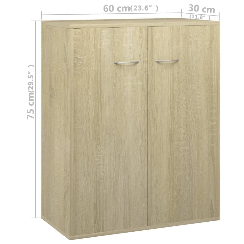 vidaXL Buffet, Meuble de Rangement avec Porte, Armoire de Rangement, Organisateur Salon Salle de Séjour Intérieur, Chêne Sonoma Bois d’Ingénierie