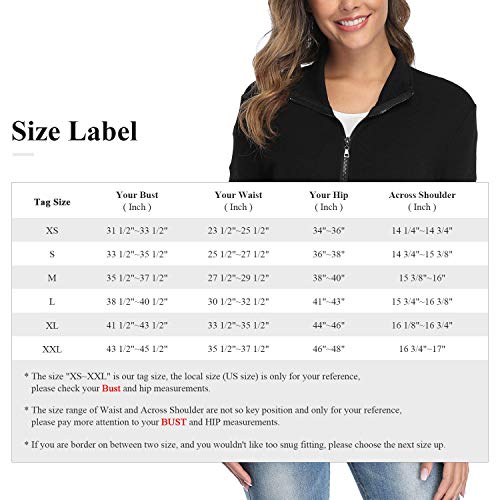 Andy & Natalie Women's Stand Collar Zip Up Short Sleeve Hoodies Jacket Sweatshirts With Pockets Black #TOP5