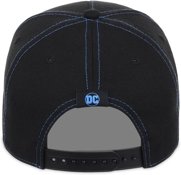 DC Comics Batman Big Print UV A-Frame Adjustable Snapback Cap Black