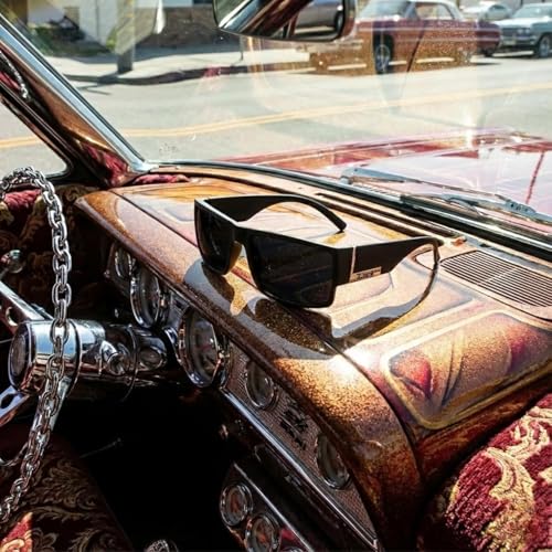Image of Locs Mens Flat Top Gangster Sunglasses Black Silver Frame 91026