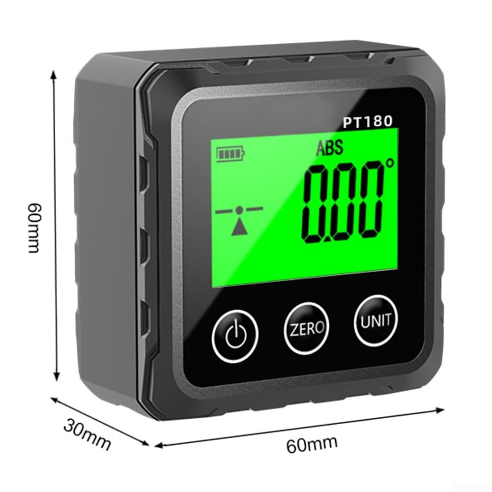 Inclinometro digitale angolare con base magnetica, display LCD ad alta precisione, per lavorazione del legno e costruzioni, 0-90/180 gradi