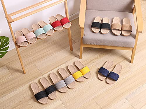 Flat bottom slippers Beach non-slip linen shoes Comfortable indoor shoes Open flip-flops3