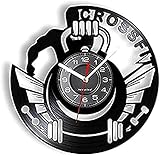 Reloj de Pared Vinilo Record Wall Clock, Culturismo, Inspiración, Obras de Arte, Hogar, Gimnasio, Cuelga 30cm Reloj Regalo