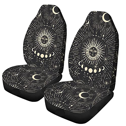 Ciadoon Sun and Moon Car Seat Covers Astronomy Phases Zodiac Constellation 2 Pieces Universal Auto Front Seats Protector Compatible Fits Cars Truck Van SUV Car Accessories, Medium Ciadoon Sun and Moon Car Seat Covers Astronomy Phases Zodiac Constellation 2 Pieces Universal Auto Front Seats Protector Compatible Fits Cars Truck Van SUV Car Accessories, Medium