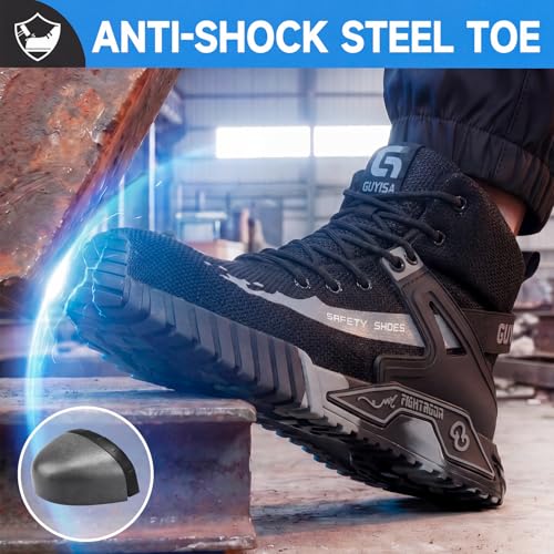 Image of Steel Toe Shoes for Men Work Safety Industrial Protective Men's Work Shoes for Construction Comfortable Lightweight Warehouse Factory
