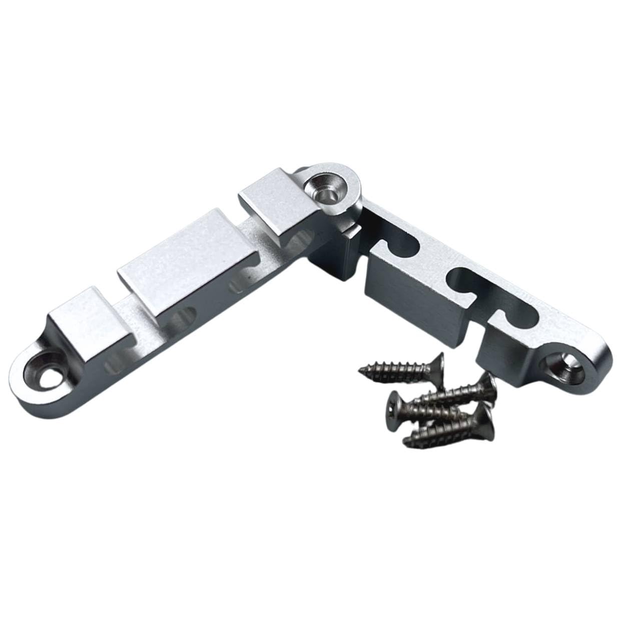 KHLESBY 2Pcs 4-String Retainer/String Guide Aircraft Aluminum for Electric Bass Head Retainer String Tree String Buckle Guide Groove Bass String SR5 (Satin Chrome)